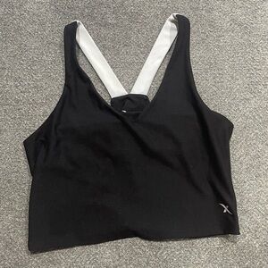 Flexure Black body wear  Sports Bra with White Straps Size L